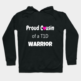 Proud Cousin - White Text - Pink Heart Hoodie